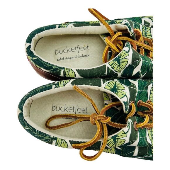 Bucketfeet Mens Tropical Leaf Print Sneakers Size 10 Canvas & Faux Leather - Picture 3 of 13